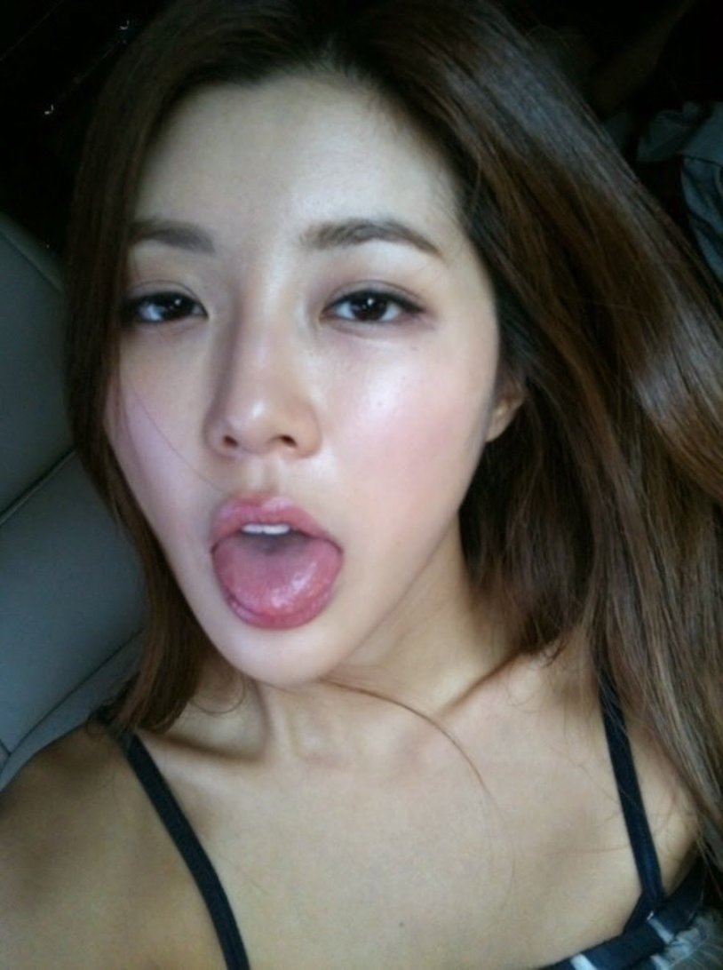 Asian with an open mouth