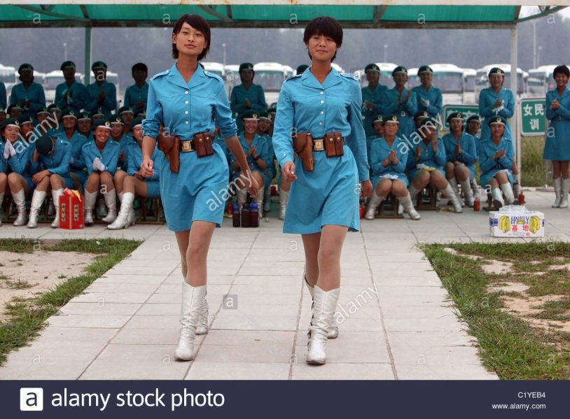 Chinese girls at the parade