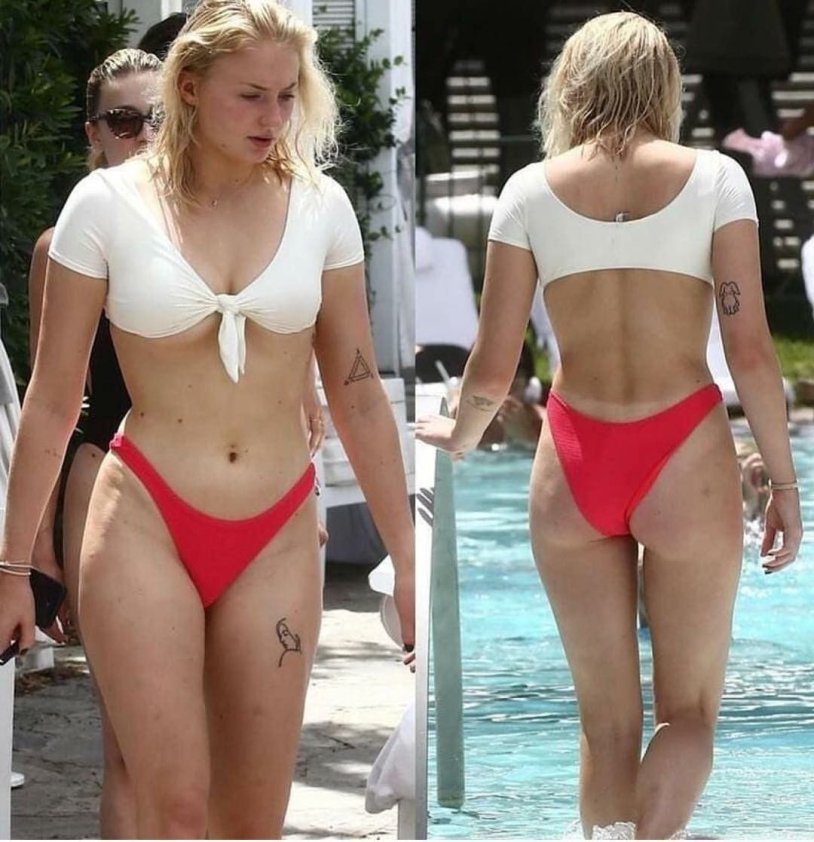 Sophie Turner in the Kullulite swimsuit