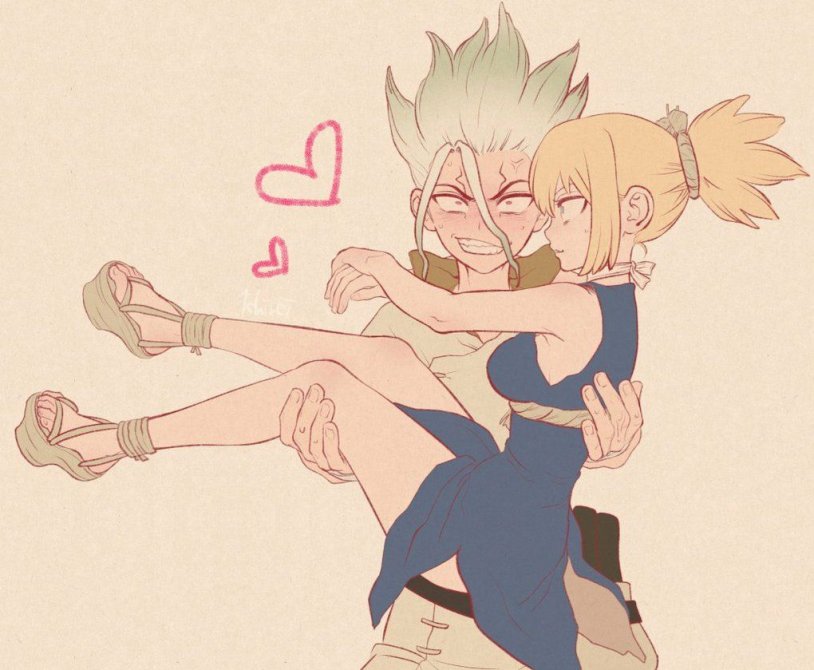 Dr. Stone Kohaku and Senka kiss
