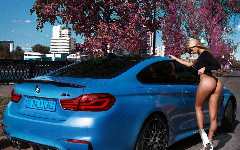 BMW M5 F10 with a girl