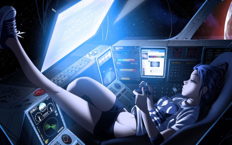 Girl on a spaceship