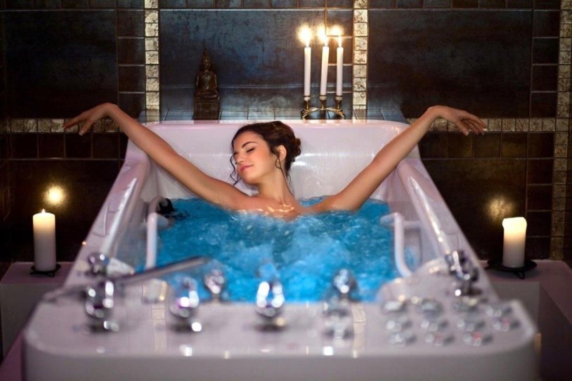 Girl in a jacuzzi