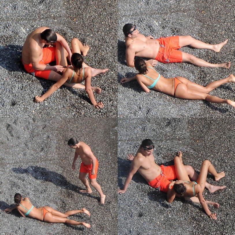 Irina Shayk and Bradley Cooper on the beach