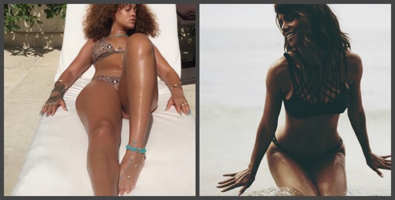 Naked American singer Rihanna