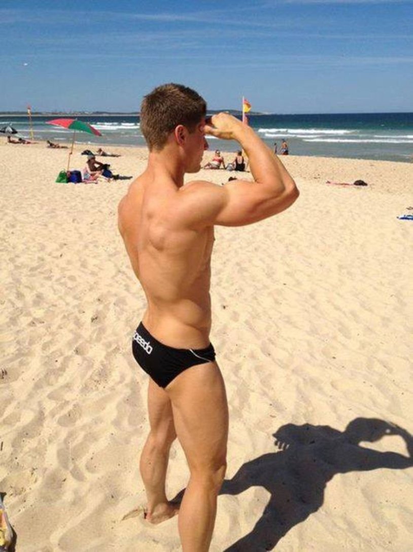 An ordinary man on the beach