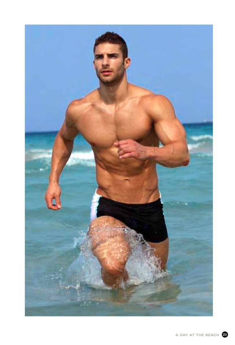 Painted men beautiful on the beach