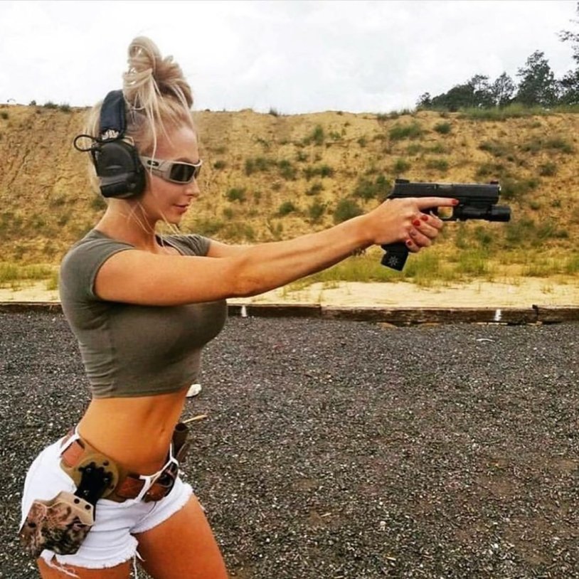 The girl shoots