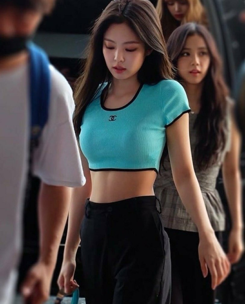 Jenny Black Pink without a bra