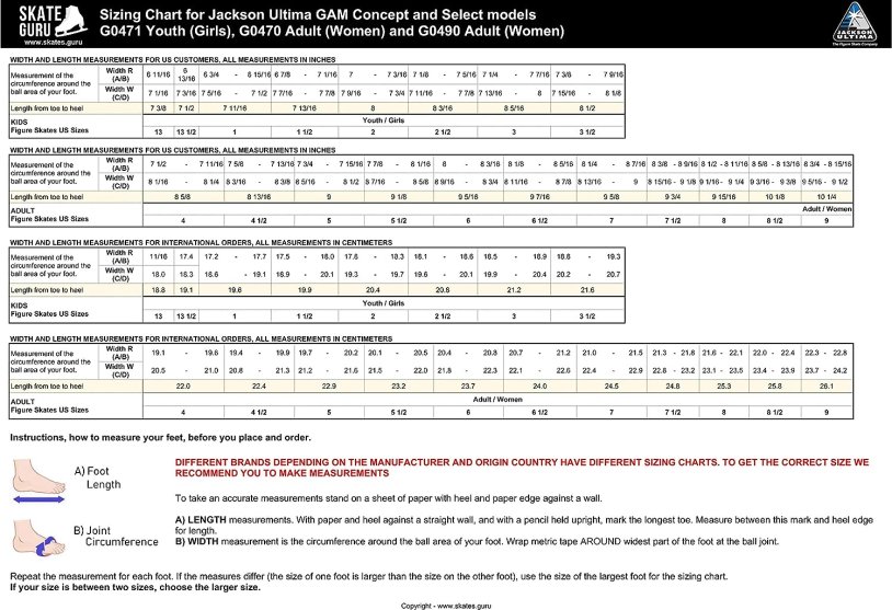 Figure skates Jackson Elle Dimensional grid