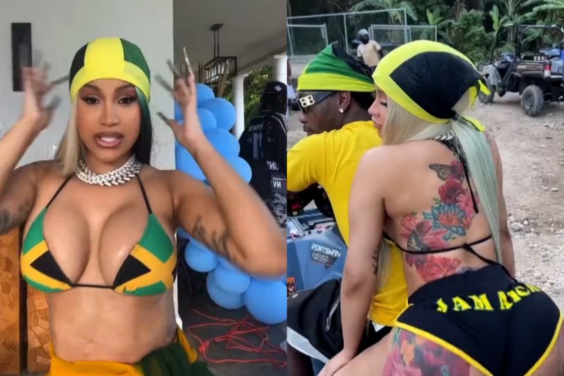 Cardi Bi in a swimsuit