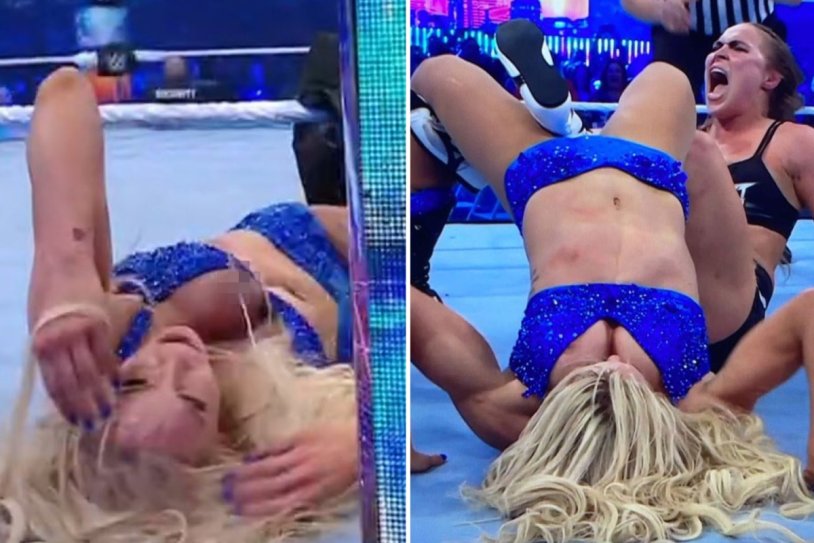 Charlotte Flair Wardrobe Malfunction Wrestlemania Unkensored