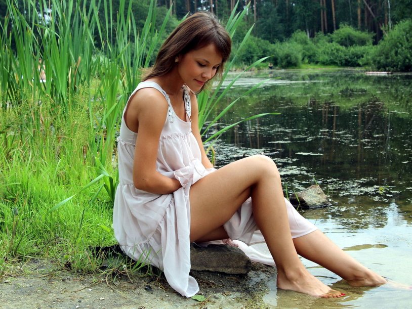Girl by the river
