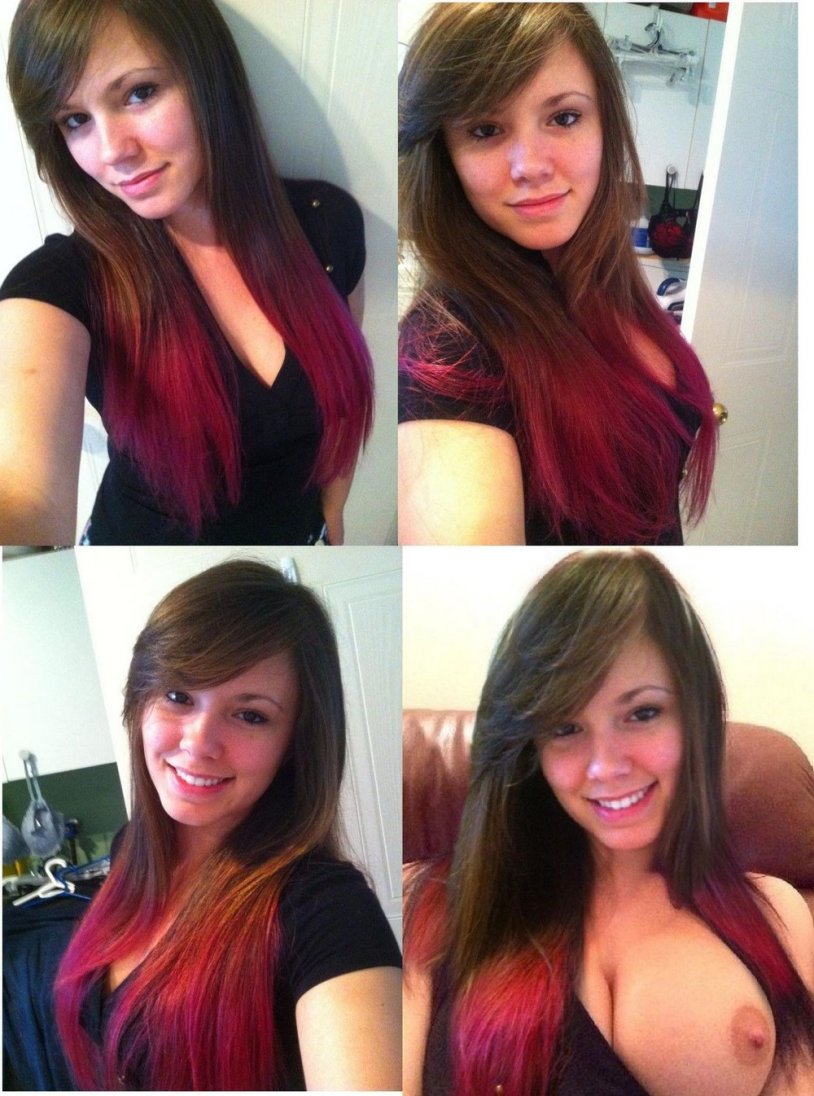 Beautiful girl dressed and undressed