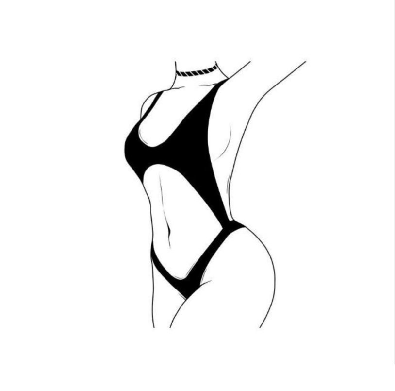 Girl in a swimsuit sketch