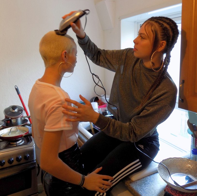 Haircut in a hairdresser