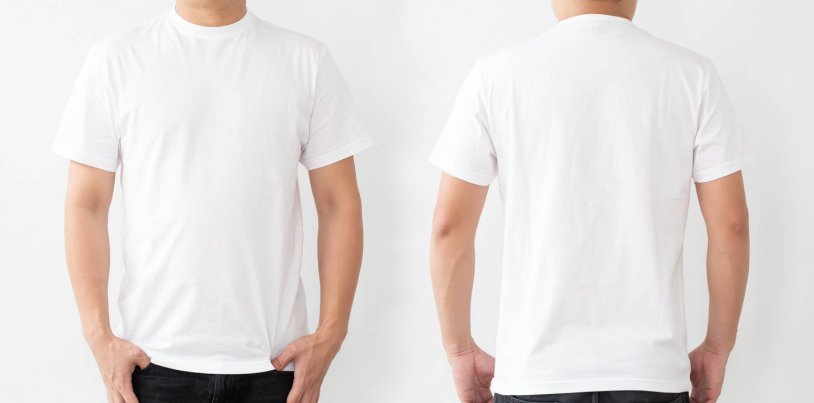 White T -shirt Mokap in front and back