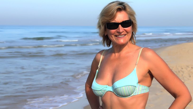 Mature beach small tits