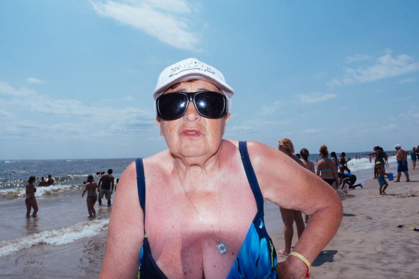 Old women on the beach