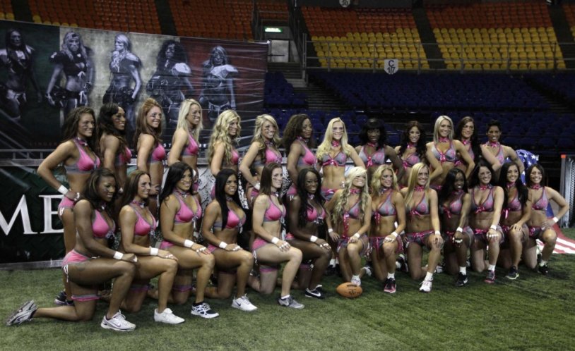 Women's football in underwear