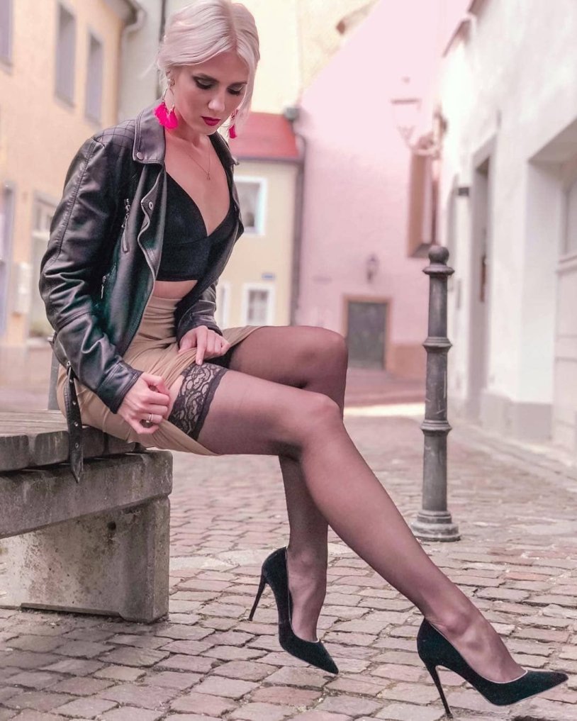 Daniel Rush in a corset and stockings