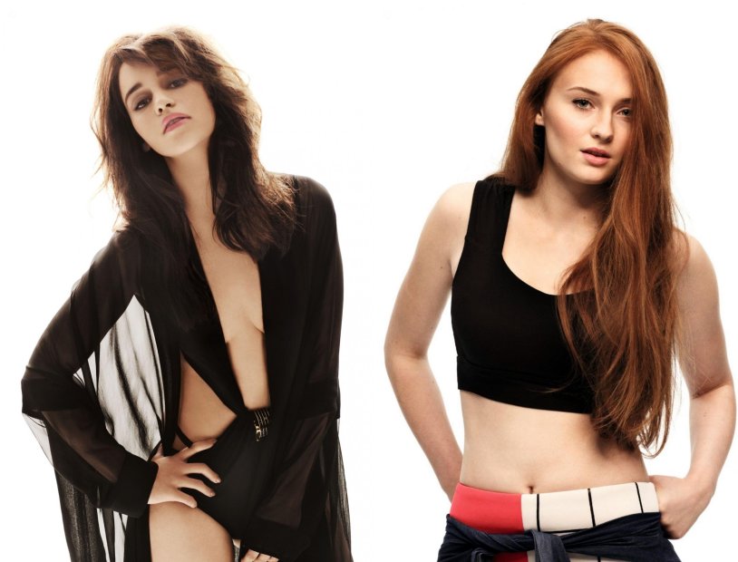 Emilia Clark and Sophie Turner