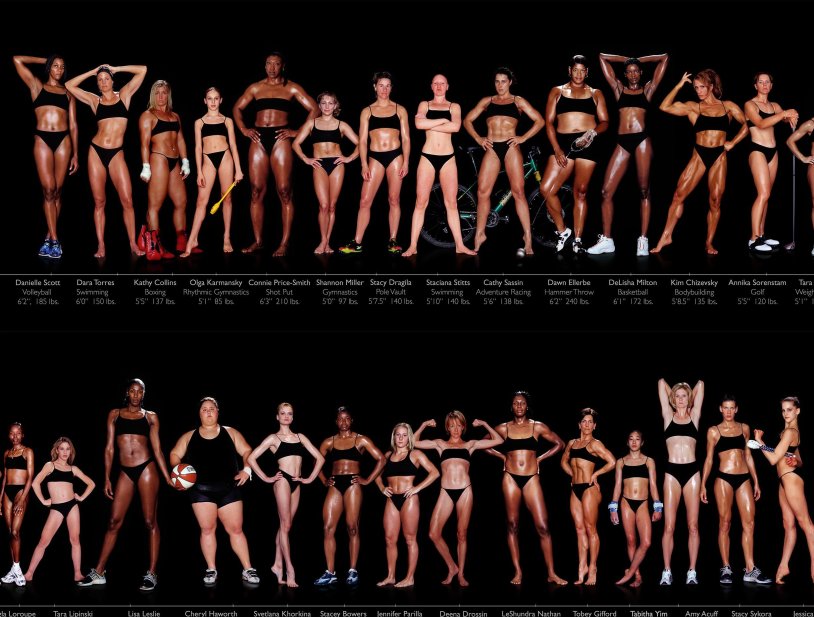Figures of different athletes