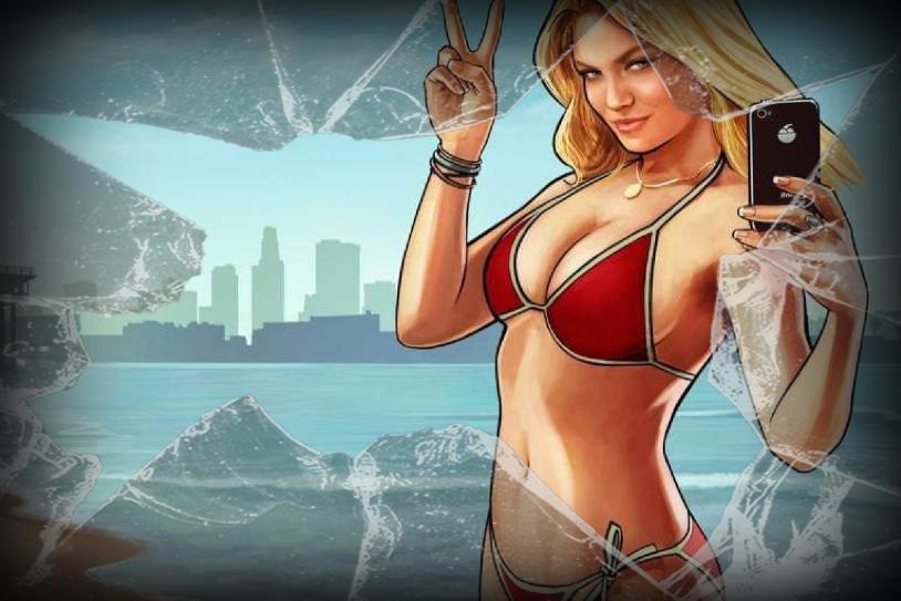 GTA 5 Girl in a red swimsuit