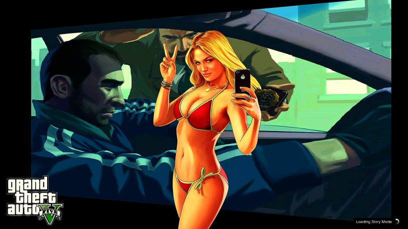 Naked chick from the screensaver GTA 5