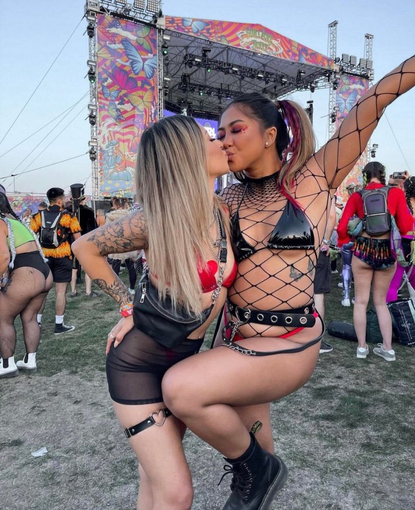 Naked girls at the music festival