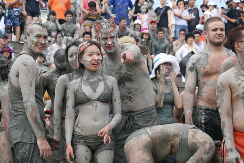 Naked women at the festival