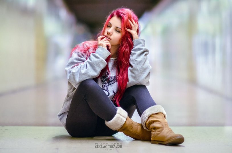 Delaia gonzalez with red hair