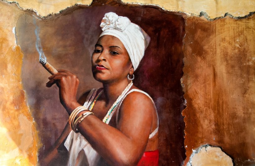 Cuban woman with a cigar