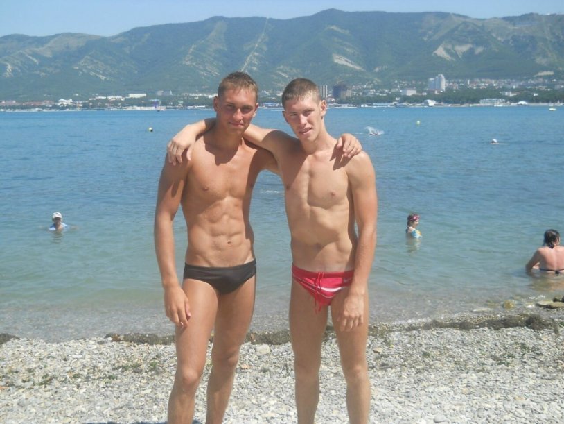 Alexander Golovin in swimming trunks