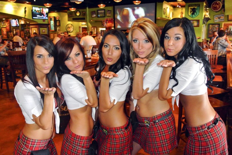 Beautiful girls waitresses