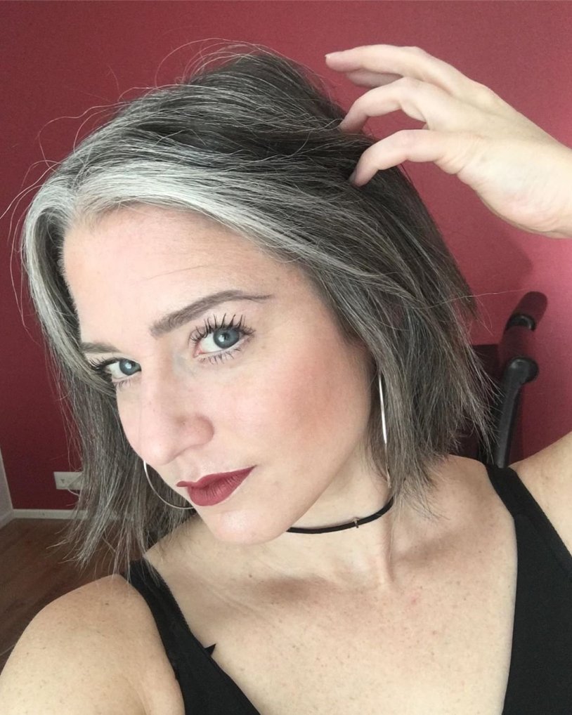Gray hair style