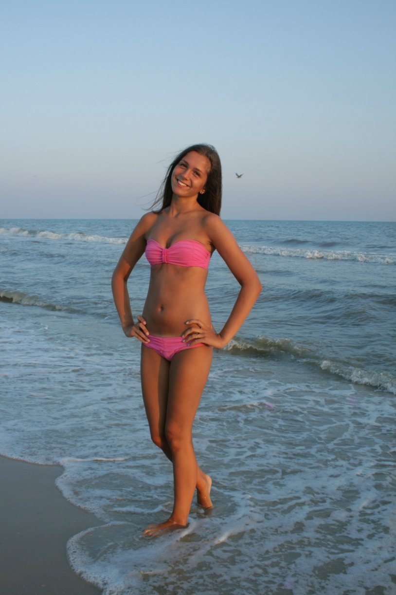 Vika's team in a bathing suit