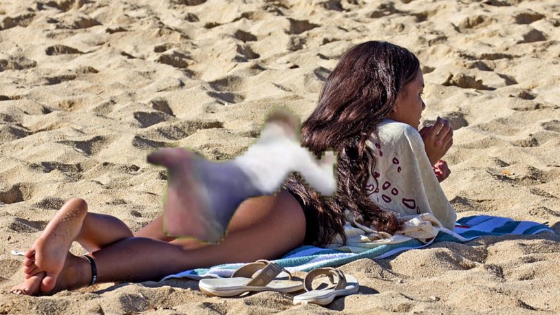 The girls are sunbathing