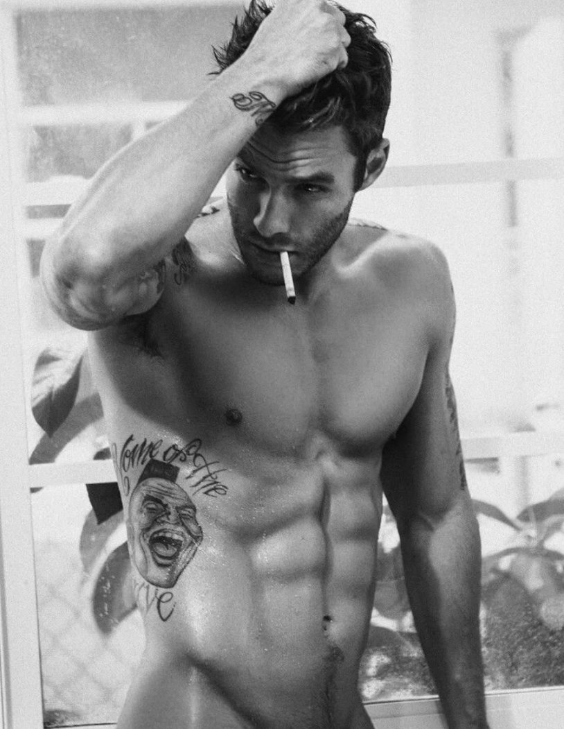 Handsome half-naked men