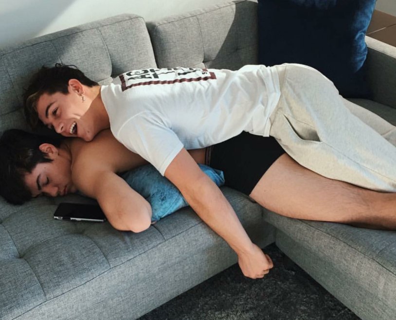 The man lies on the man