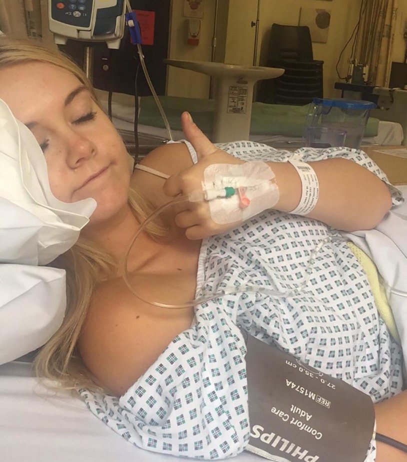 Blonde girl in the hospital