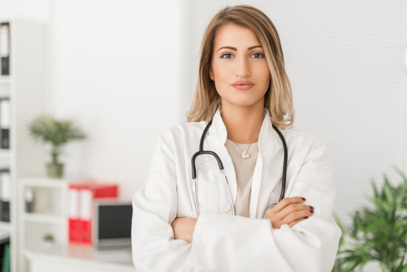 Beautiful woman doctor stock photo