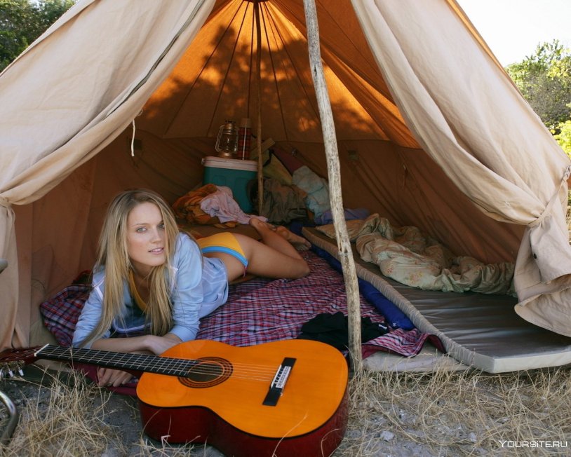 Girl in a tent