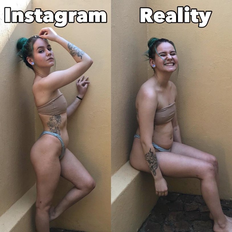 Girls on Instagram and in reality