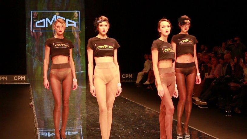 Fashion show of naked women