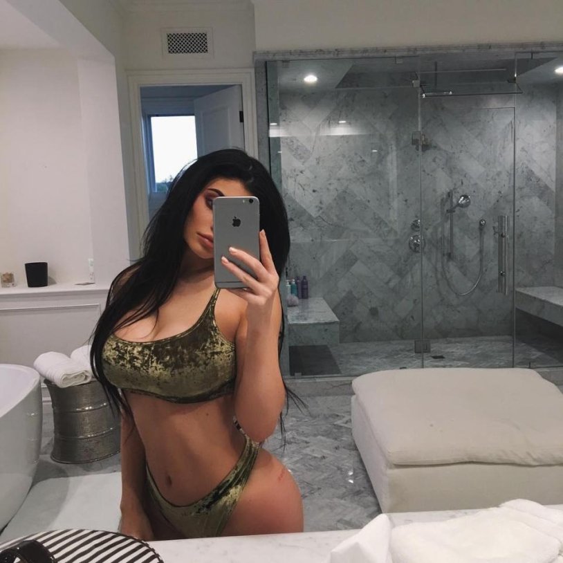 Kylie Jenner in Kim's lingerie
