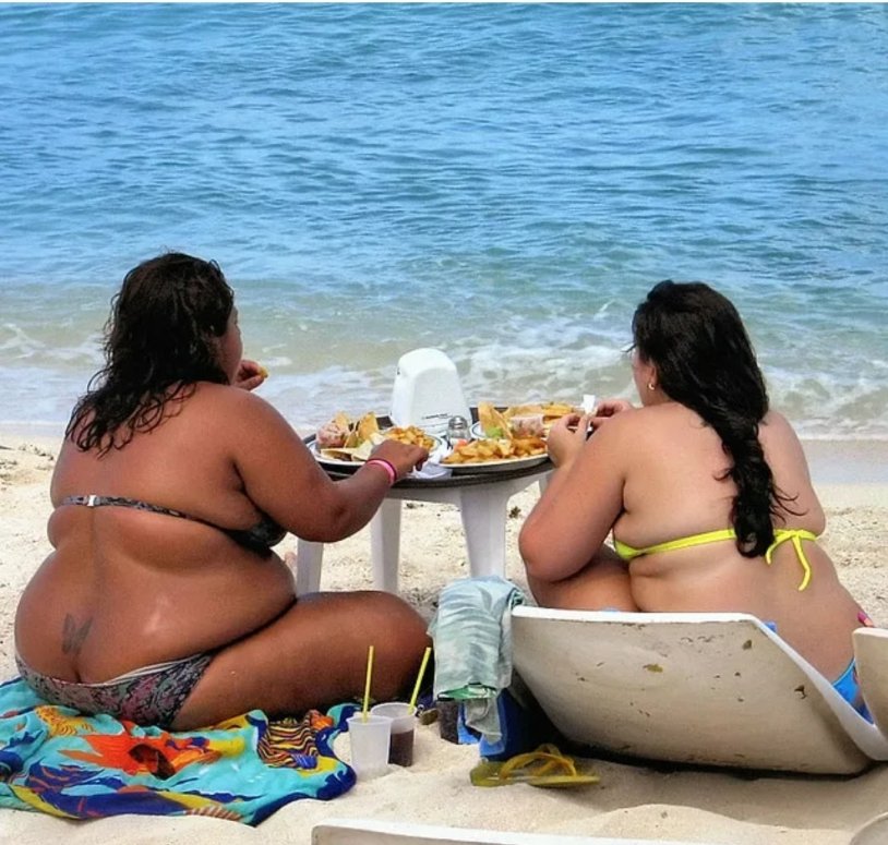 Fat girls on the beach