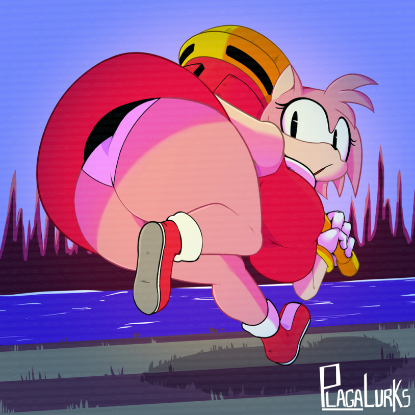 1 Girl absurd res Amy Rose anthro big breasts