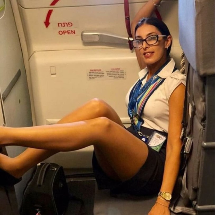 Stewardess with glasses