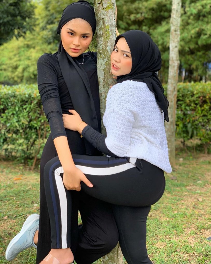 Two girls in hijab